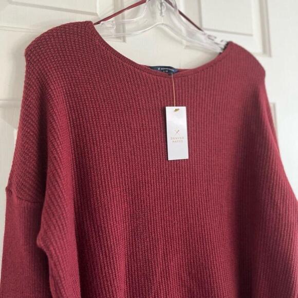NWT Denver Hayes Boat Neck Pullover Sweater Large Burgundy - Picture 3 of 9
